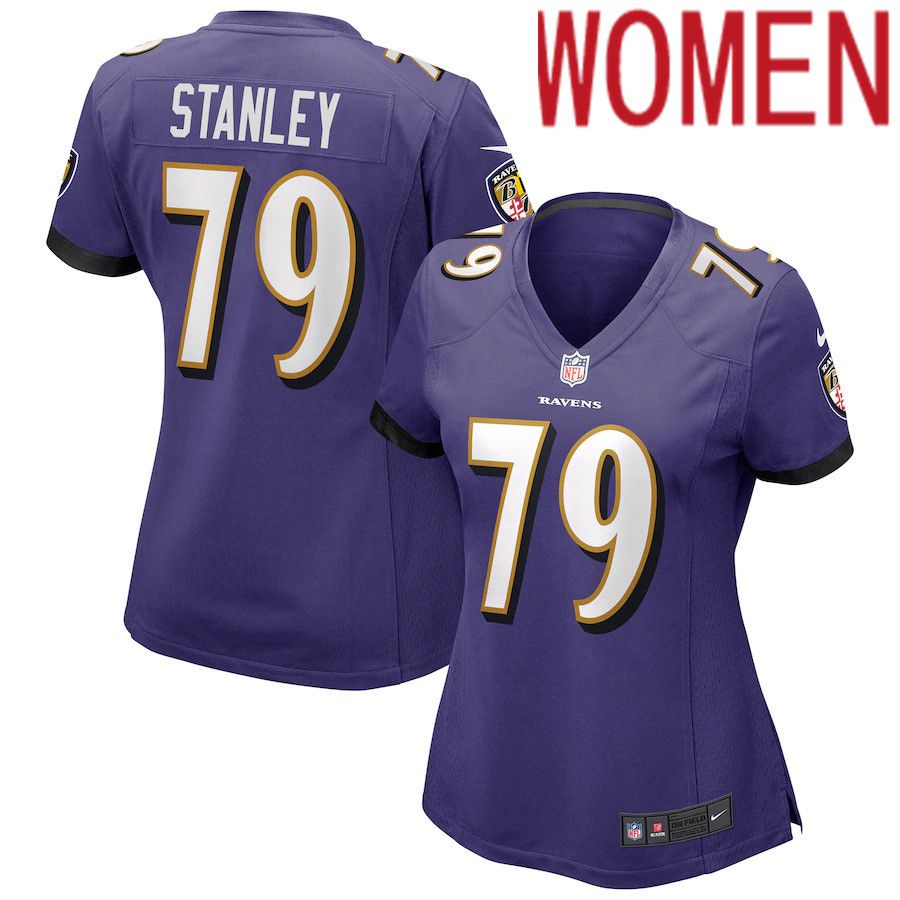 Women Baltimore Ravens #79 Ronnie Stanley Nike Purple Game NFL Jersey